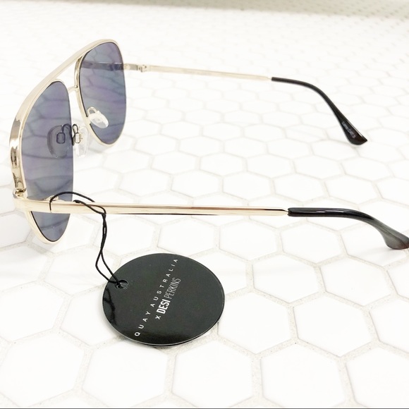 NWT Quay Australia High Key Gold Sunglasses - Picture 7 of 8